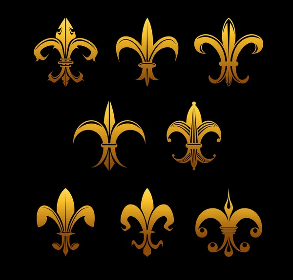 Golden royal лілії — стоковий вектор