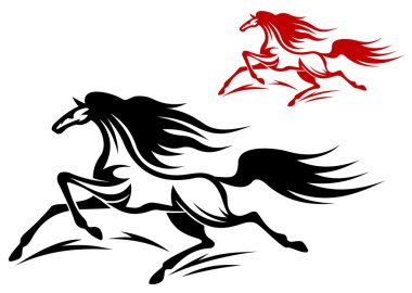 Horse mascots clipart