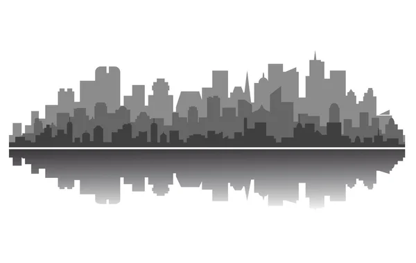 Silhouette de ville moderne — Image vectorielle