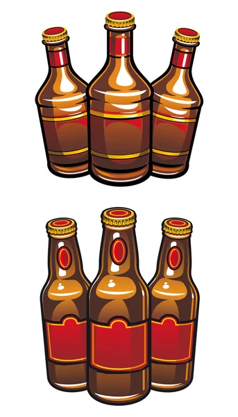 Garrafas de cerveja — Vetor de Stock
