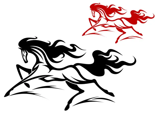 Running horse tattoo — Stock Vector