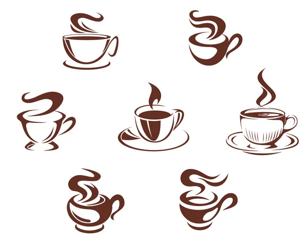 咖啡杯子和杯子 — 图库矢量图片