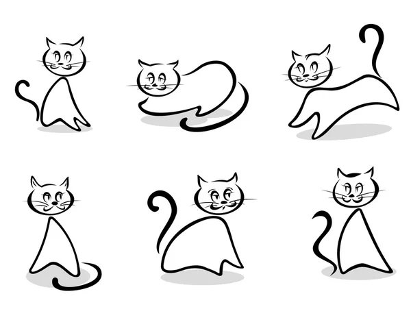 猫のシンボルとエンブレム — ストックベクタ