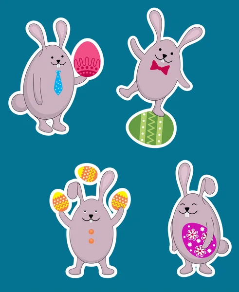 Easter rabbits — Stock Vector