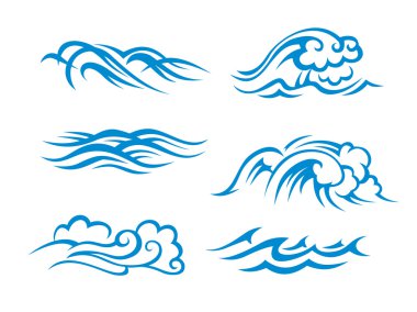 Surf waves clipart