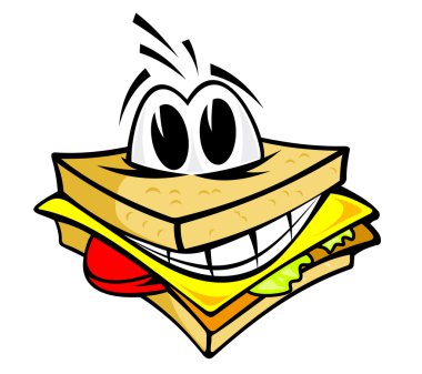 Smiling sandwich clipart