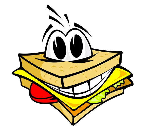 微笑的三明治 — 图库矢量图片