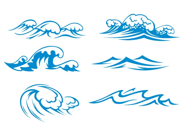 Havs- och havsvågor — Stock vektor