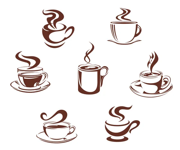 Koffie en thee symbolen Rechtenvrije Stockillustraties