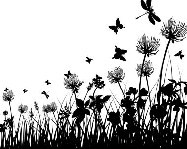 meadow silhouettes clipart