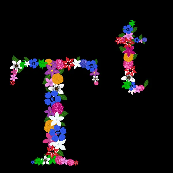 Цветочные буквы — стоковый вектор