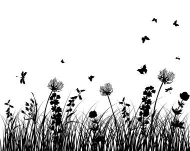 meadow silhouettes clipart