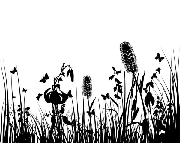 ภาพเงาของทุ่งหญ้า — ภาพเวกเตอร์สต็อก