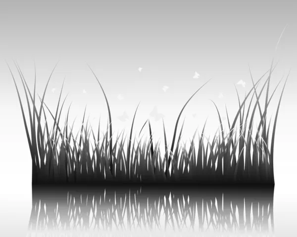 stock vector grass on water