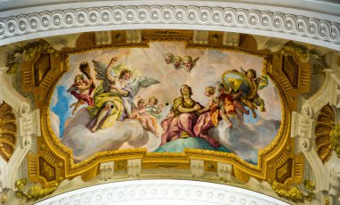 Detail of the fresco in the St. Charles's Church (Karlskirche) i clipart