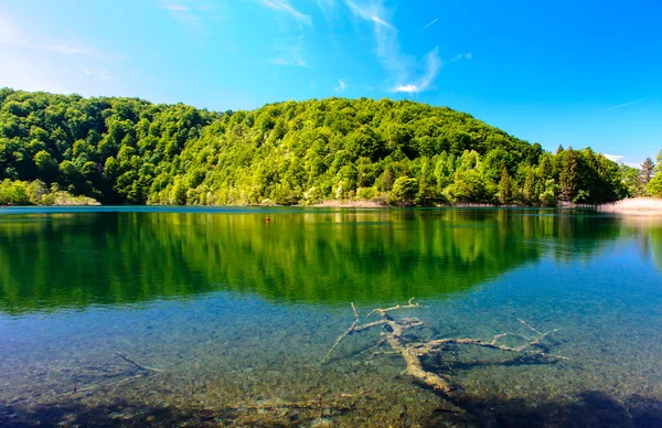 Красивый пейзаж. Плитвицкие озера в Хорватии — стоковое фото