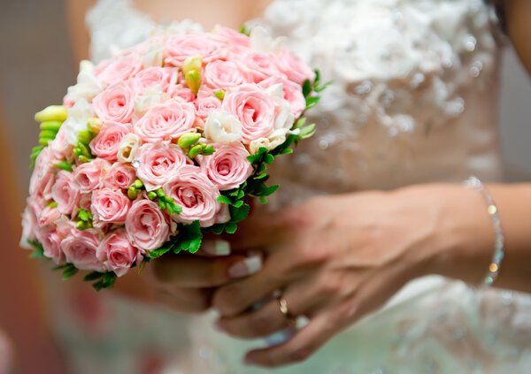 Beautiful bridal bouquet close-up