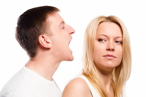 Man screaming at his girlfriend Stock Picture