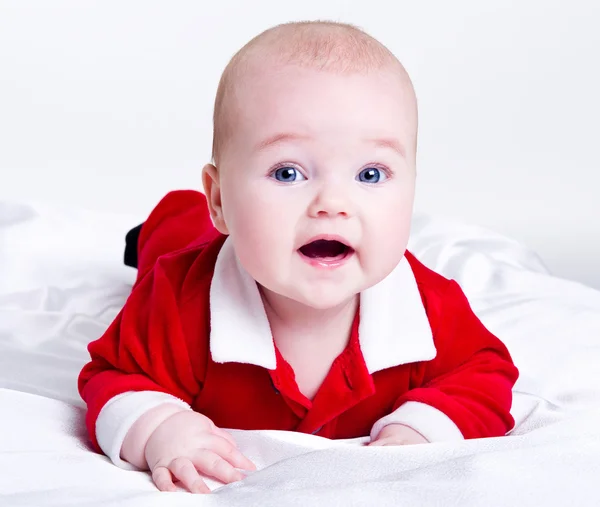 Adorable little santa baby — Stock Photo, Image