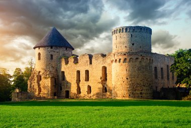 Old castle in Cesis, Latvia clipart