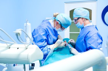 Dental implantation procedure clipart
