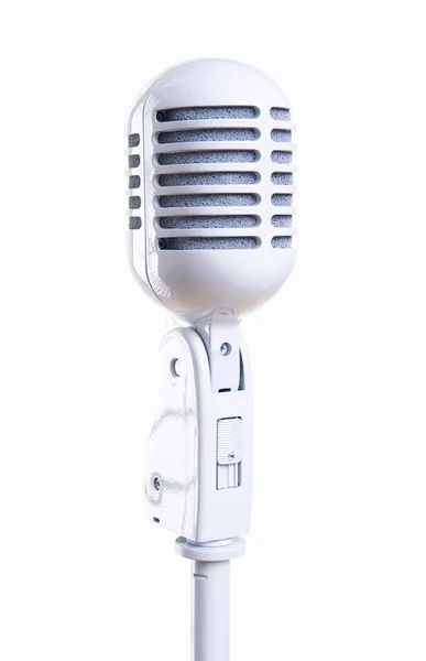 Білий vintage мікрофон — стокове фото