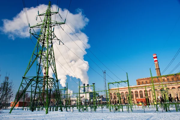 Электростанция в Риге, вид с воздуха — стоковое фото