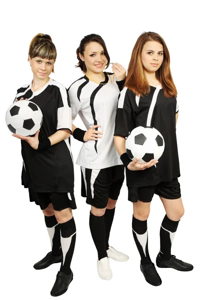 三个女孩与球 — 图库照片