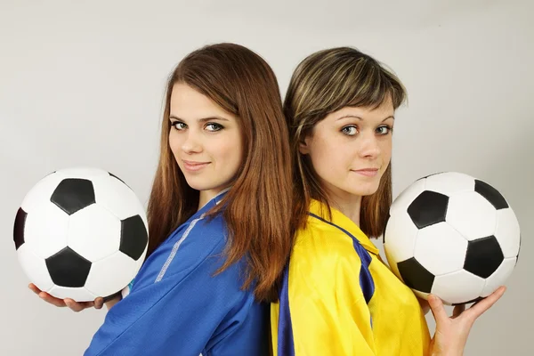 Dva fotbalové fanoušky — Stock fotografie