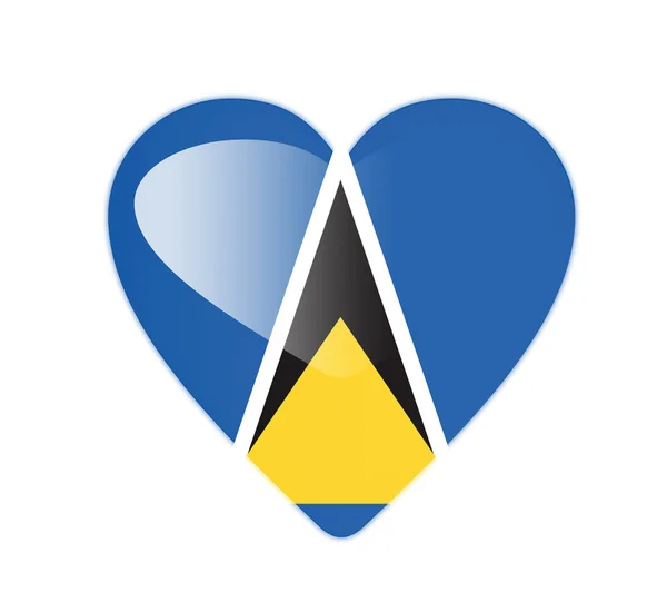 Santa Lucia bandiera a forma di cuore 3D — Foto Stock