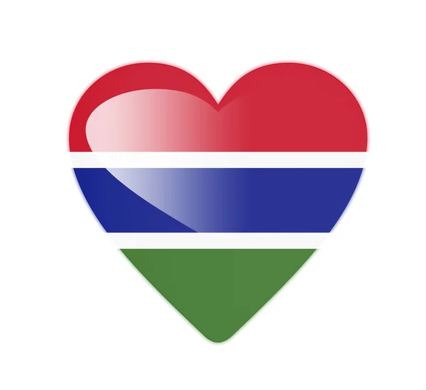 Gambia 3D bandiera a forma di cuore — Foto Stock