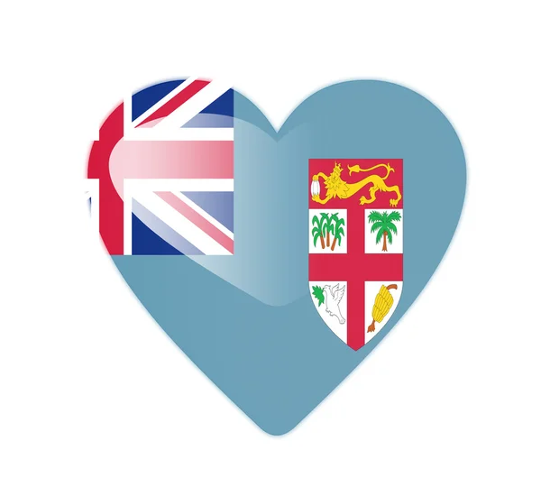Fidji drapeau en forme de coeur 3D — Photo