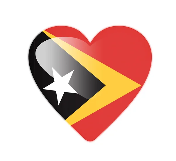 Timor Est 3D bandiera a forma di cuore — Foto Stock