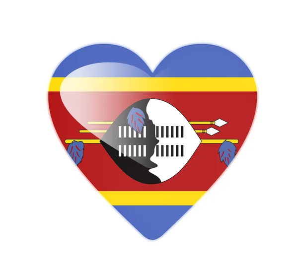 Swaziland 3D bandiera a forma di cuore — Foto Stock