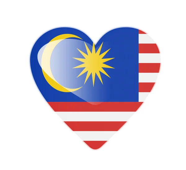 Malesia 3D bandiera a forma di cuore — Foto Stock