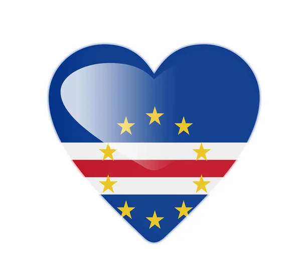 Cape Verde 3D heart shaped flag — Stock Photo, Image