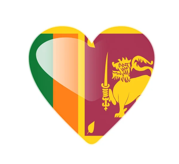 Sri lanka 3d hartvormige vlag — Stockfoto