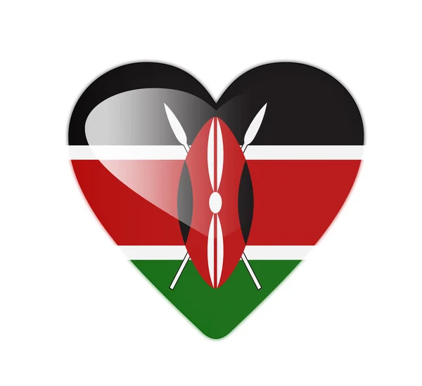 stock image Kenya 3D heart shaped flag