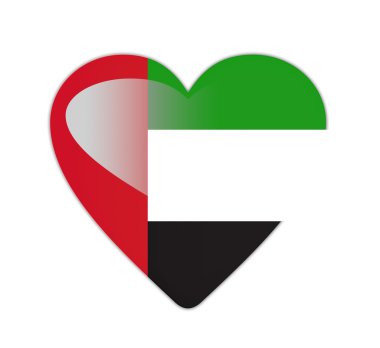 UAE 3D heart shaped flag clipart