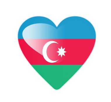 Azerbaycan 3d kalp şeklinde bayrağı