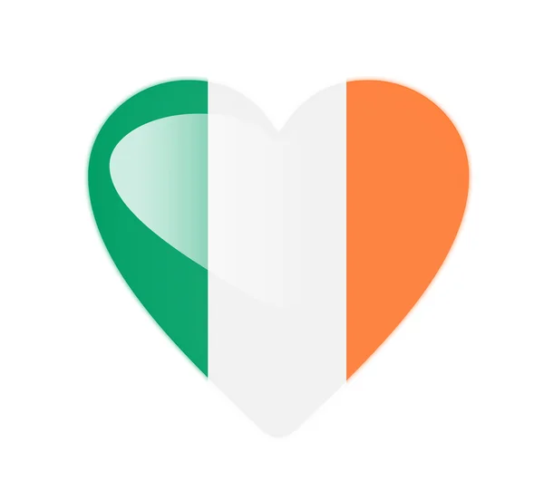 Irland 3d herzförmige Flagge — Stockfoto