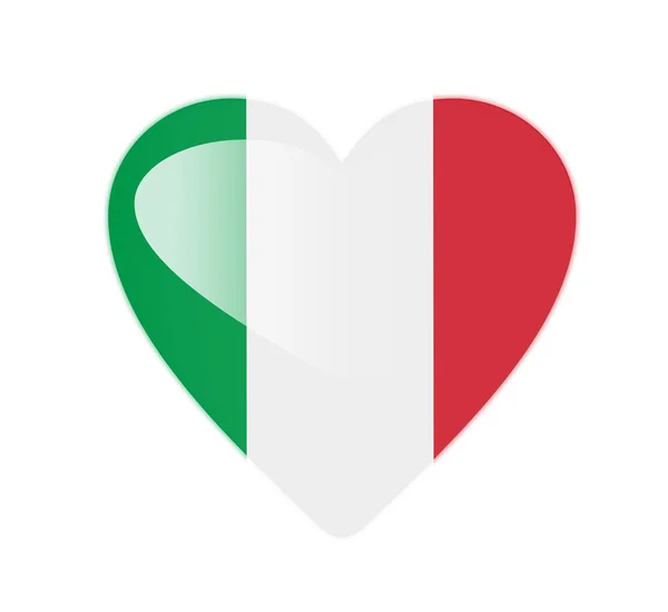 Italia Bandiera 3D a forma di cuore — Foto Stock