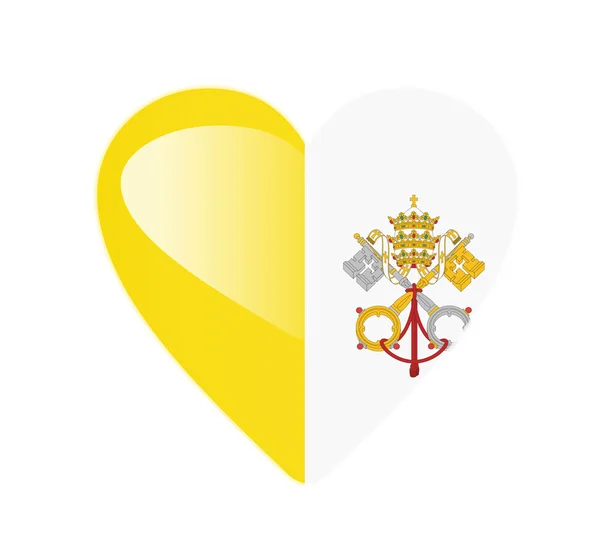 Vatikanische 3d herzförmige Fahne — Stockfoto