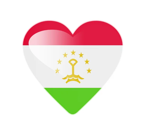 Tajiquistão bandeira em forma de coração 3D — Fotografia de Stock