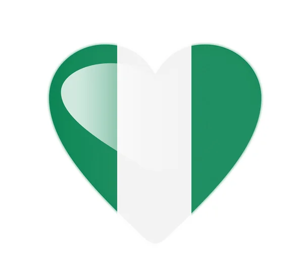 Nigeria 3D heart shaped flag — Stock Photo, Image