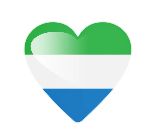 Sierra Leone Bandiera 3D a forma di cuore — Foto Stock