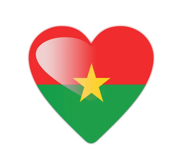 Drapeau Burkina Faso 3D en forme de coeur — Photo