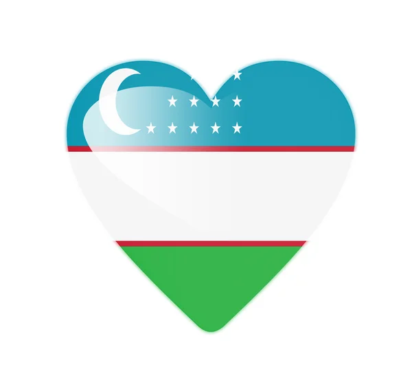 乌兹别克斯坦 3d 心形国旗 — 图库照片