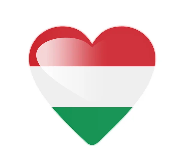 Ungheria Bandiera 3D a forma di cuore — Foto Stock