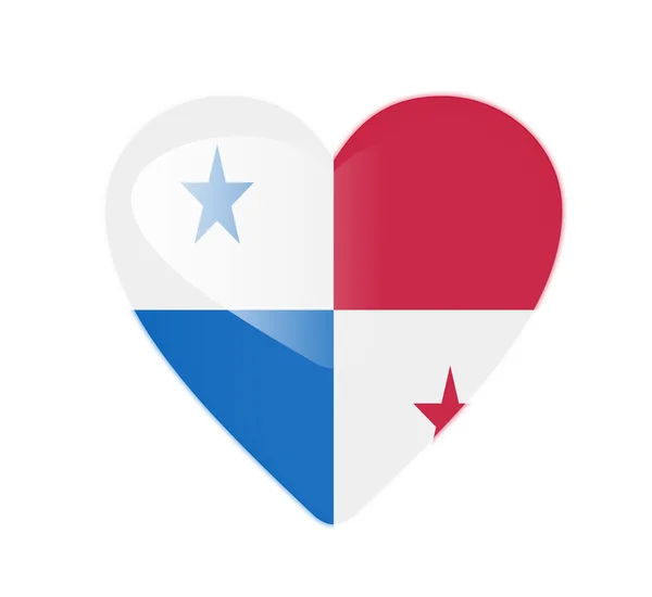 Panama 3d vlajka ve tvaru srdce — Stock fotografie